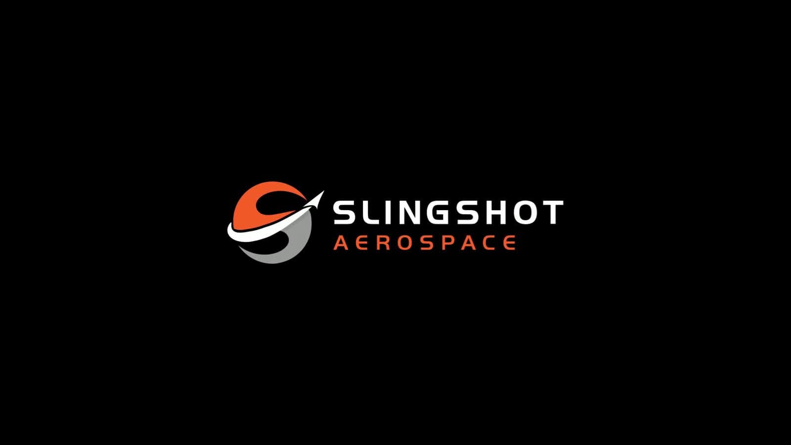 The animated Slingshot Aerospace identity on a black background